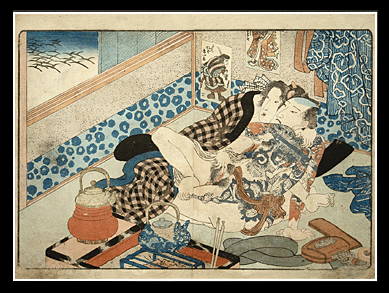 Classic Kunisada - Four Seasons Series - Tattooed Ruffian - Suikoden Heroes - c.1827.