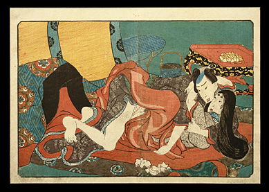 Shunga - Kunisada - Aristocratic Couple - c.1840.
