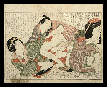 Shunga - Katsushika Hokusai - Supporting Woman - c.1810s.