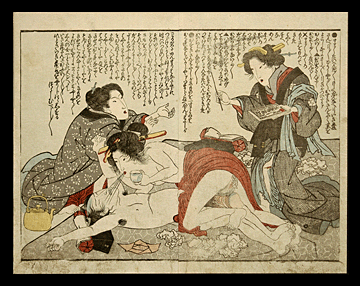 Shunga - Toyokuni I – Wiped Out Man - c.1825.