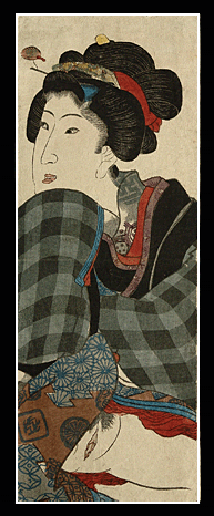 Rare Shunga – Utagawa Kuniyoshi – Unusual Beauty Close-up - c.1840s.