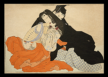 Oban Shunga – Hokusai School – Aristocratic Couple - c.1890.