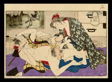 Rare Meiji Shunga – Bound Penis – Herons - c.1880.