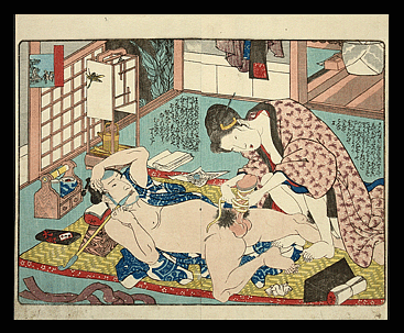 Influential Shunga Design – Binding Penis - Utagawa Kuniyoshi - c.1835.