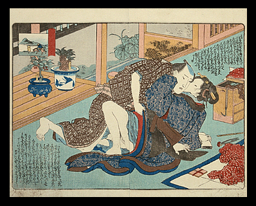 Shunga – Repairing Clothes - Utagawa Kuniyoshi - c.1835.