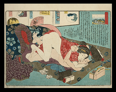 Shunga – Licking - Utagawa Kuniyoshi - c.1835.