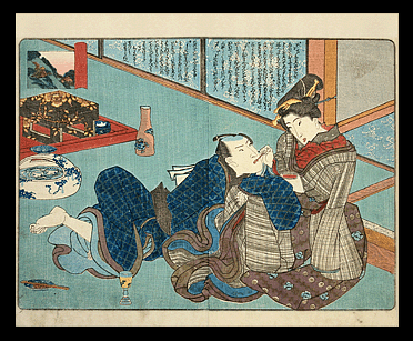 Shunga – Picking Teeth - Utagawa Kuniyoshi - c.1835.