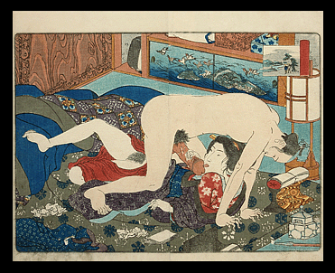 Very Rare Shunga Design – Oral Sex - Utagawa Kuniyoshi - c.1835.