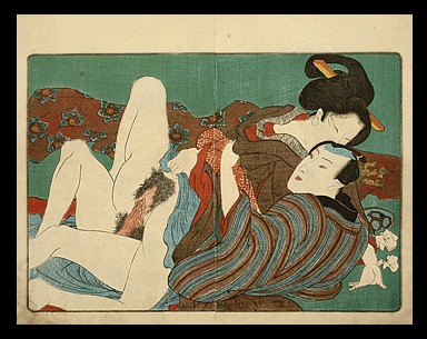 Hiroshige  Kuniyoshi  Passionate Couple  c.1838.