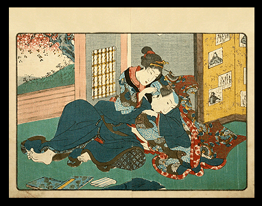 Hiroshige – Kuniyoshi – Ear Picking – c.1838.