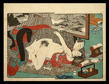 Hiroshige  Kuniyoshi  Passionate Kiss  c.1838.