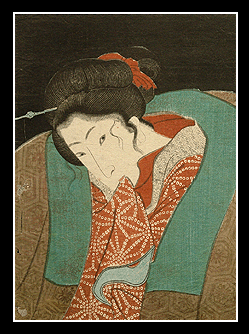 Hiroshige – Kuniyoshi – Excited Woman – c.1838.