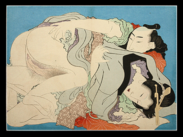 Meiji Era Shunga – Terukata – After Hokusai – Unfaithful Wife – c.1899.