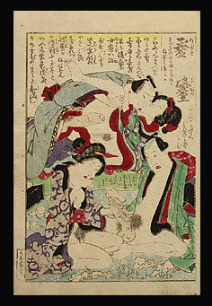 Utagawa School Shunga – Two Couples – Oral – c.1850.