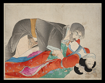 Shunga – Tomioka Eisen – Rape – Tied Woman - c.1890.