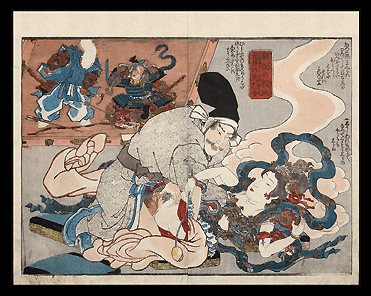 Shunga Masterpiece – Kunisada – Ghost Scene – Vernal Love – c.1836.