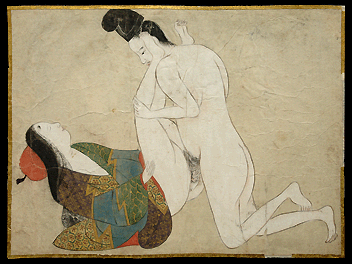 Rare Primitive Shunga Painting – Courtier – c.1650.