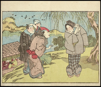 Shunga – Kuniyasu – River Bank – c.1830.