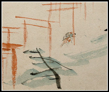 Unique Shunga Painting – Japanese Torii Gates – c.1900 – Kyôsai School.