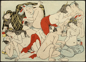Koban Shunga  Utagawa School  Bald Man  Shungabooks  c.1870s.