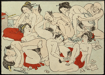 Koban Shunga  Utagawa School  Old Men  c.1870s.