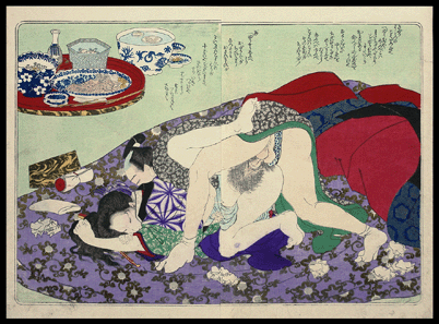 Obon Shunga Masterpiece – First Edition – From Behind – Utagawa Kunisada – c.1851.