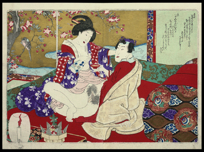 Obon Shunga Masterpiece – First Edition – Drinking Sake – Utagawa Kunisada – c.1851.