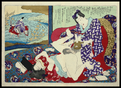 Obon Shunga Masterpiece – First Edition – Candle – Utagawa Kunisada – c.1851.
