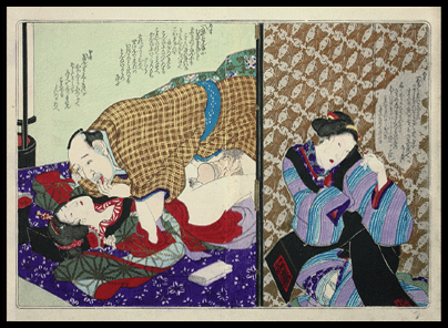 Obon Shunga Masterpiece – First Edition – Finger-Licking Retard – Utagawa Kunisada – c.1851.