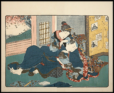 Shunga – Kuniyoshi/Hiroshige – Ear Picker – c.1838.