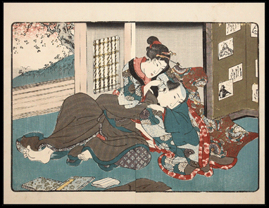 Shunga – Kuniyoshi/Hiroshige – Ear Picker – c.1838.