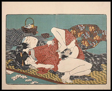 Shunga – Kuniyoshi/Hiroshige – Squatting – c.1838.