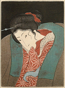 Shunga – Kuniyoshi/Hiroshige – Close-up Excited Beauty – c.1838.