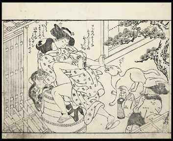 Late Primitive Style Shunga – Masatsugu – Street Scene – c.1760. 