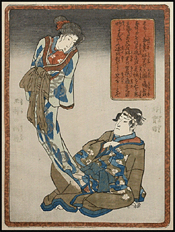 Shunga – Kunisada – Eight Dog Heroes – Ghost – c.1837.