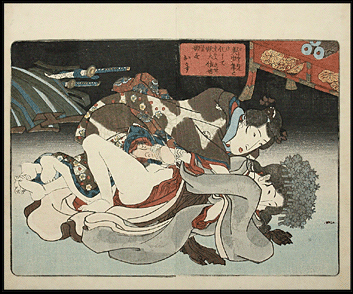 Shunga – Kunisada – Eight Dog Heroes – Lustful Samurai – c.1837.