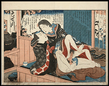 Shunga – Kunisada – On The Verandah – c.1840.