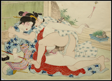 Very Rare Erotic Painting – Pipe – Anonymous Artist – Early Taisho Period.