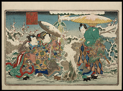 Shunga – Kunimori I – Snowscene – c.1825.