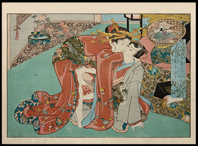 Shunga – Kunimori I – Horny Courtesan – c.1825.