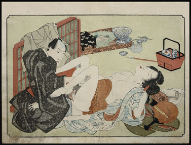 Shunga  Shigenobu  Relaxing Woman  c.1830.