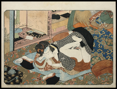 Shunga  Shigenobu  Tight Embrace  c.1830.