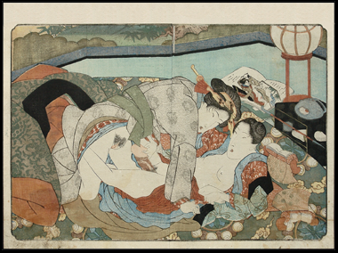 Rare Shunga  Shigenobu  Onnagata  Hermaphrodite  c.1830.
