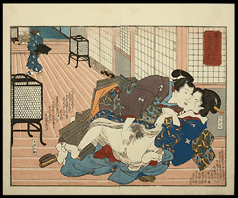 Shunga – Kunimori – Hallway – c.1840.