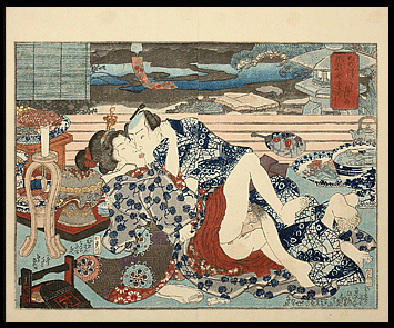 Shunga – Kunimori – Inrerrupted Dinner – c.1840.