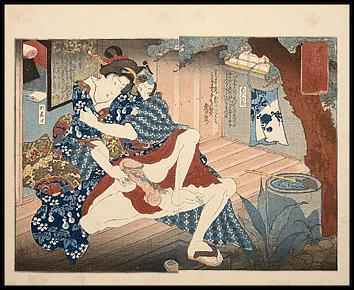 Shunga – Kunimori – Porch – c.1840.