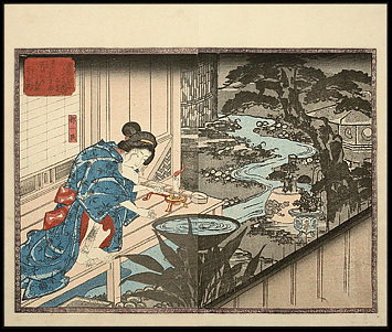 Shunga – Kunimori – Garden Stream – c.1840.