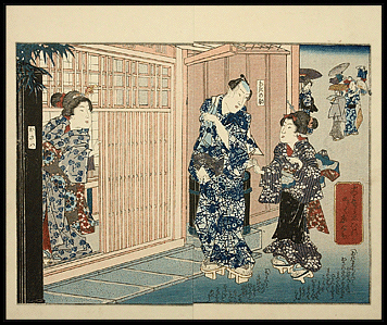 Shunga – Kunimori – Street Scene – c.1840.