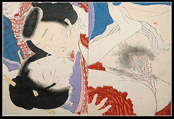 Shunga – Tomioka Eisen – French Kissing – c.1890s.