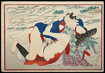Shunga – Tomioka Eisen – Lumberjack – c.1890s.